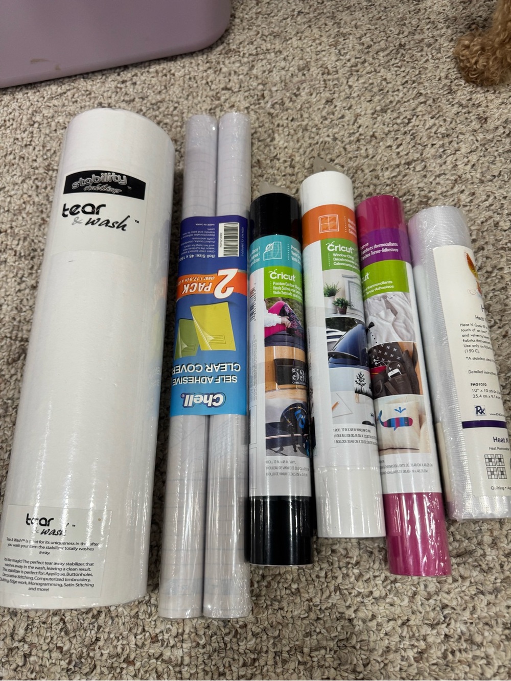 Cricut Adhesive Vinyl Rolls in White, Black, and Magenta